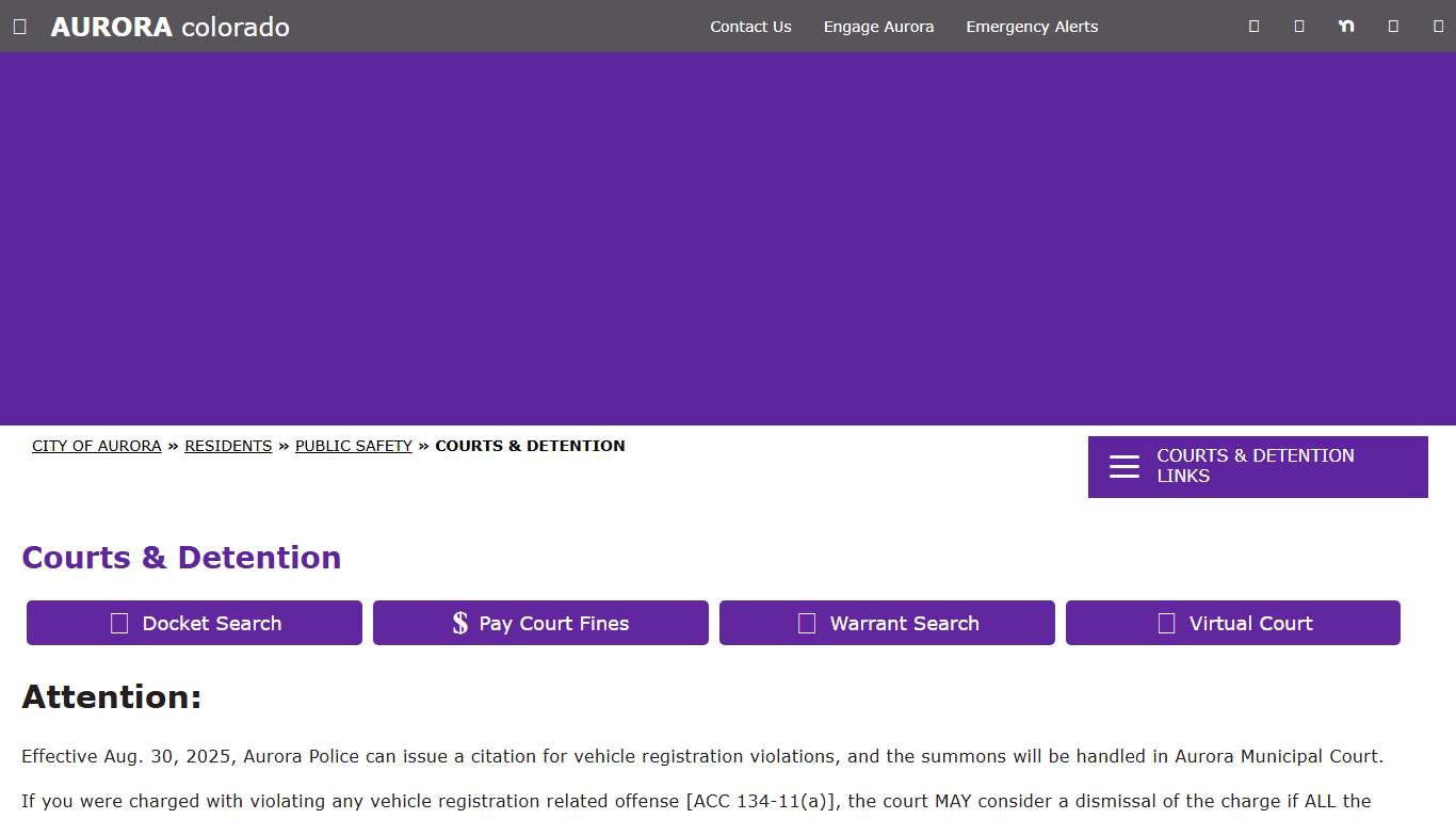 Courts & Detention - City of Aurora